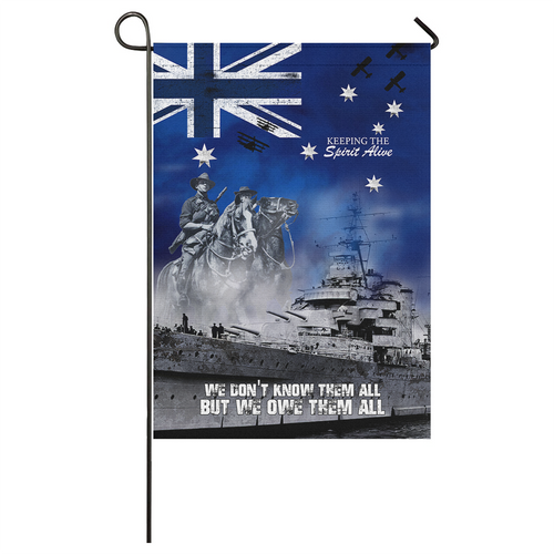 Australia Garden Flag Anzac Day Remember All The Battles Fought Blue